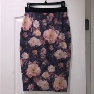 Zara Floral Bodycon Pencil Skirt